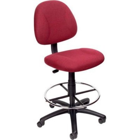 BOSS OFFICE PRODUCTS Boss Drafting Stool with Footring -Fabric - Burgundy B1615-BY